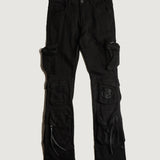 Hawk Flare Cargo Denim (Black)