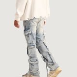Hawk Cargo Flare Denim (Iced Blue)
