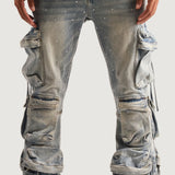 Hawk Cargo Flare Denim (Iced Blue)