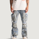 Hawk Cargo Flare Denim (Light Blue)
