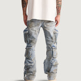 Hawk Cargo Flare Denim (Light Blue)