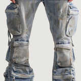 Hawk Cargo Flare Denim (Light Blue)