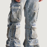 Hawk Cargo Flare Denim (Light Blue)