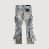 Hawk Cargo Flare Denim (Light Blue)