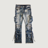 Hawk Cargo Flare Denim (Washed Indigo)