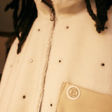 Leo Zip Sherpa Jacket (White)