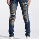 Bower Rip & Repair Denim (Indigo Cheetah)