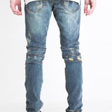 LincoIn Biker Denim (Blue Distressed)